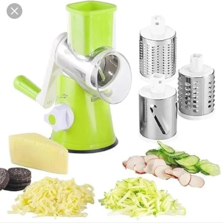 3 in 1 Manual Mandolin Salad Maker – Vegetable Slicer, Grater & Shredder Kitchen Cutter with Safety Handle