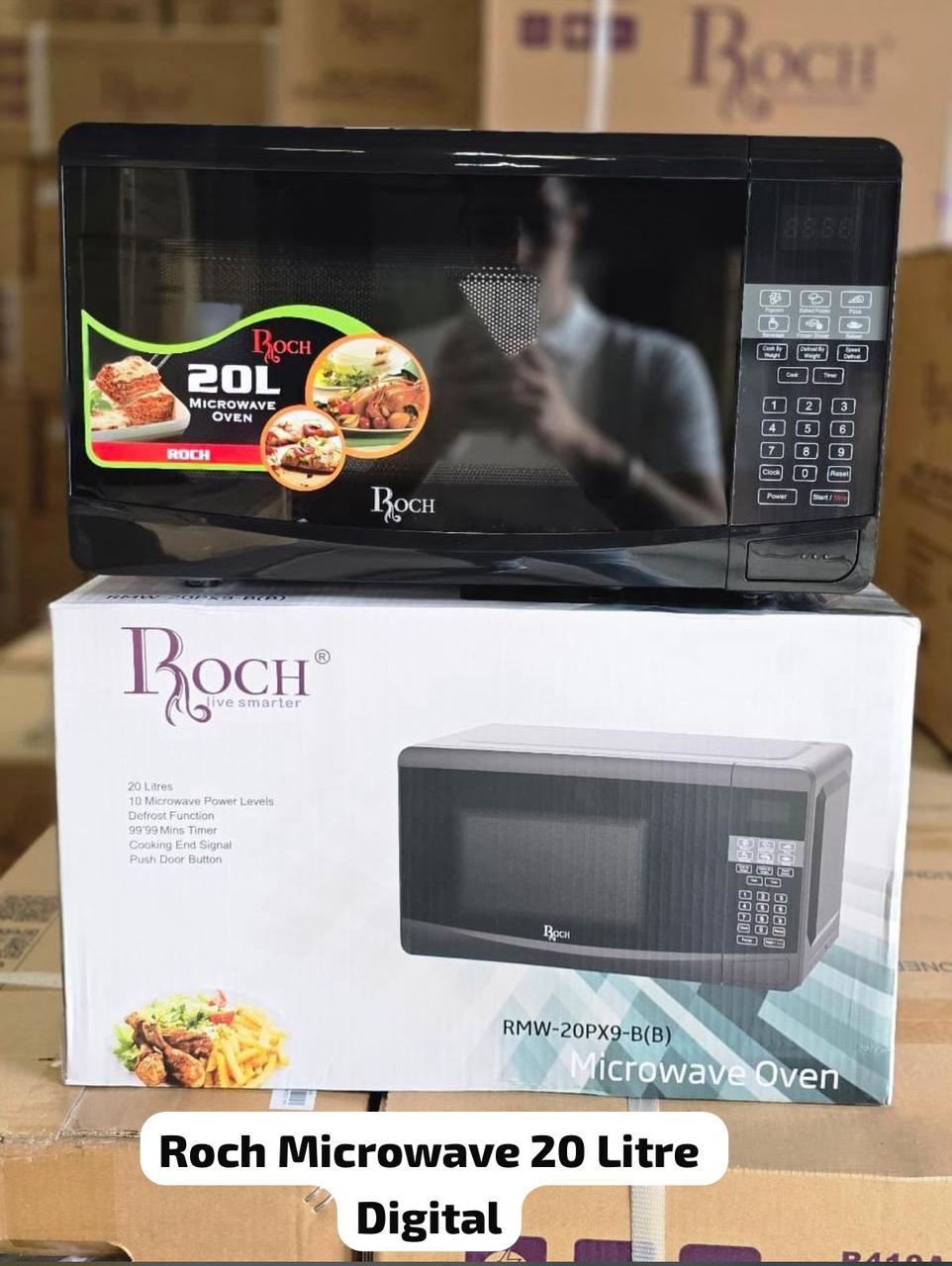 🔥 Roch 20 Litres Digital Microwave Oven
Bring convenience and modern technology into your kitchen with the Roch 20L Digital Microwave — designed for fast cooking, smart control, and everyday efficien