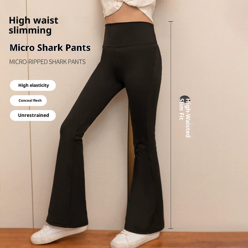 Kids Casual Pants Girl Yoga Flared Pants High Waist Stretch Sports Leggings Breathable Slim Fit Casual Trousers for 3 to 11 Years Old Girl Clothes Kid Trouser