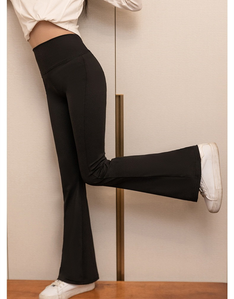 Kids Casual Pants Girl Yoga Flared Pants High Waist Stretch Sports Leggings Breathable Slim Fit Casual Trousers for 3 to 11 Years Old Girl Clothes Kid Trouser