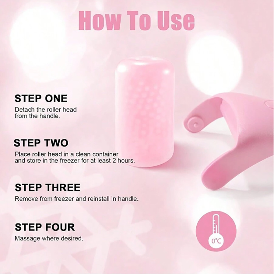 Facial Cooling Beauty Tool Ice Roller for Face and Eyes at Home Spa Skin Care Handheld Massager Cooling Facial Device Minimize Pores,Reduce Puffiness and Soothe Muscle Tension