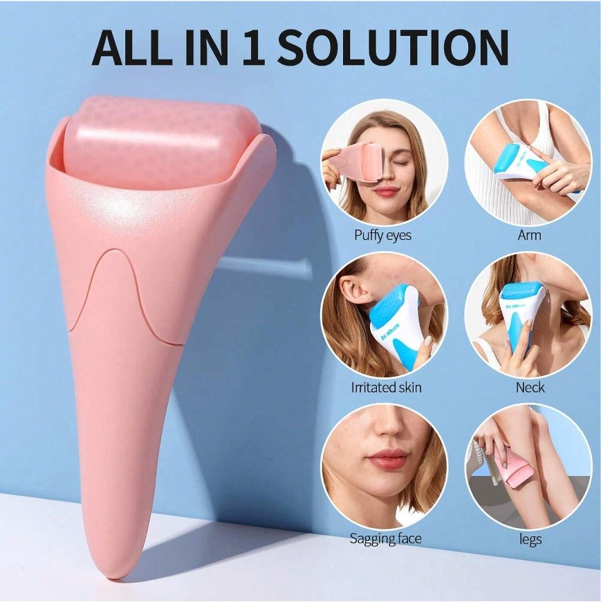 Facial Cooling Beauty Tool Ice Roller for Face and Eyes at Home Spa Skin Care Handheld Massager Cooling Facial Device Minimize Pores,Reduce Puffiness and Soothe Muscle Tension