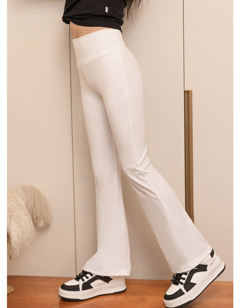 Kids Casual Pants Girl Yoga Flared Pants High Waist Stretch Sports Leggings Breathable Slim Fit Casual Trousers for 3 to 11 Years Old Girl Clothes Kid Trouser