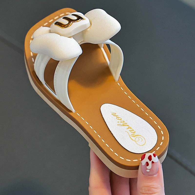 Girls' Shoes Kid Summer Slippers Fashion Anti Slip Slippers for Girls Kids Shoes Bow Slippers Princess Sandals Outdoor Slides for Baby Girls Open Shoes