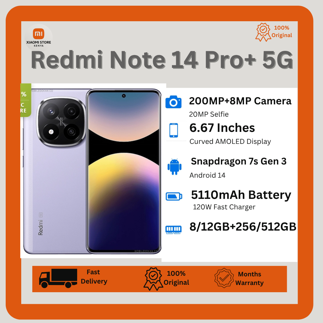 [Anniversary Sale] Xiaomi Redmi Note 14 Pro+ 5G 12GB+512GB 6.67" 120Hz Curved AMOLED Display 200MP Camera 5110mAh Battery Dual SIM IP68Water/Dust Resistant 120W Note 14 Pro Plus SmartPhone