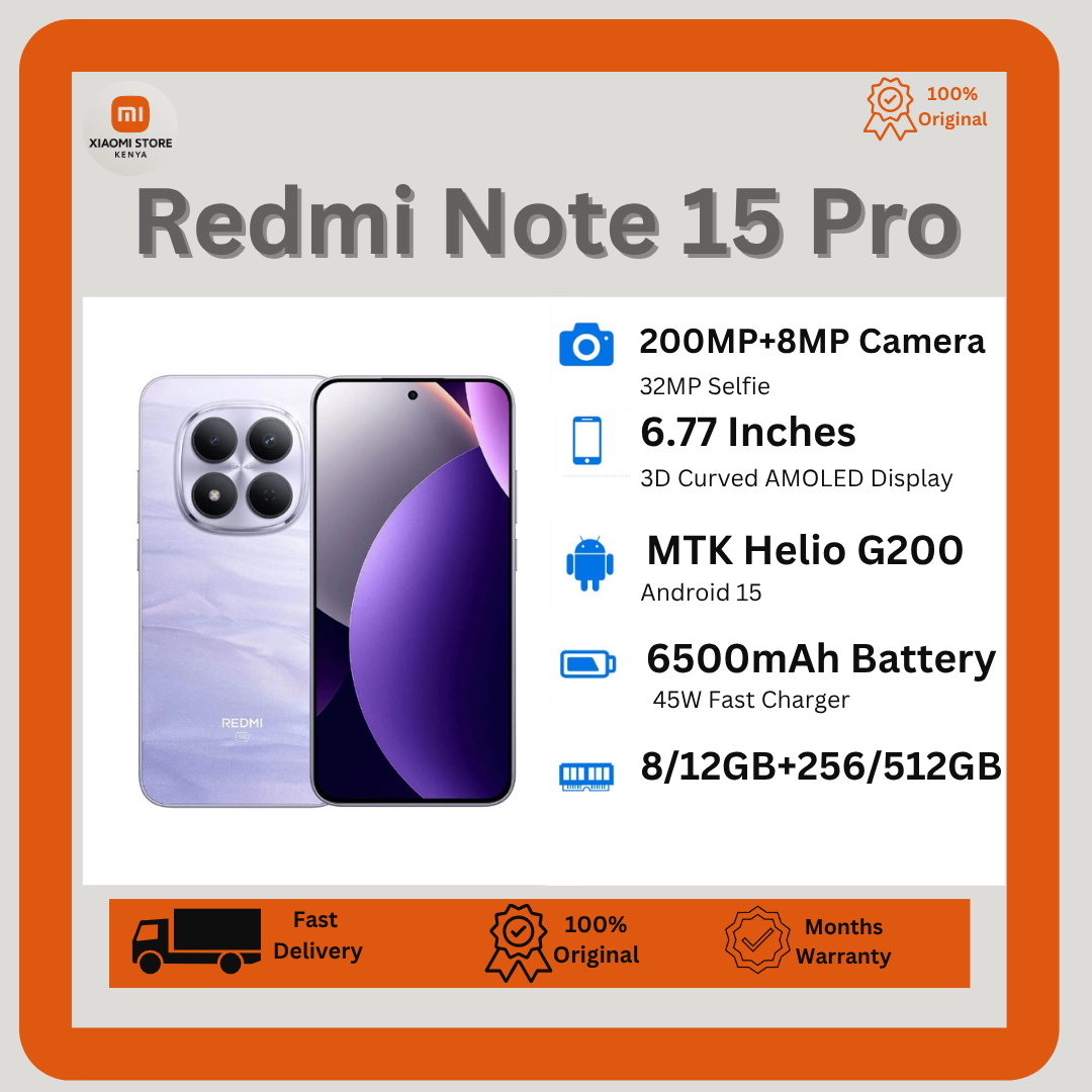 [New Arrival🔥🔥] XIAOMI Redmi Note 15 Pro 8GB+256GB 6.77" 120Hz Curved AMOLED Display 200MP Camera Dual SIM IP65 6500mAh Battery 45W Fast Charging On-screen Fingerprint Smartphone Redmi Note 14 Pro