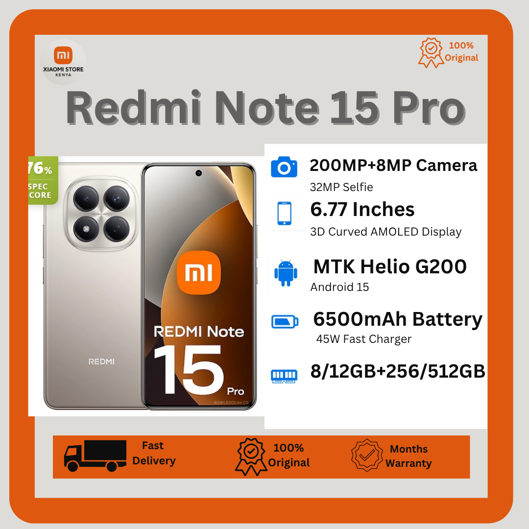 [New Arrival🔥🔥] XIAOMI Redmi Note 15 Pro 8GB+256GB 6.77" 120Hz Curved AMOLED Display 200MP Camera Dual SIM IP65 6500mAh Battery 45W Fast Charging On-screen Fingerprint Smartphone Redmi Note 14 Pro
