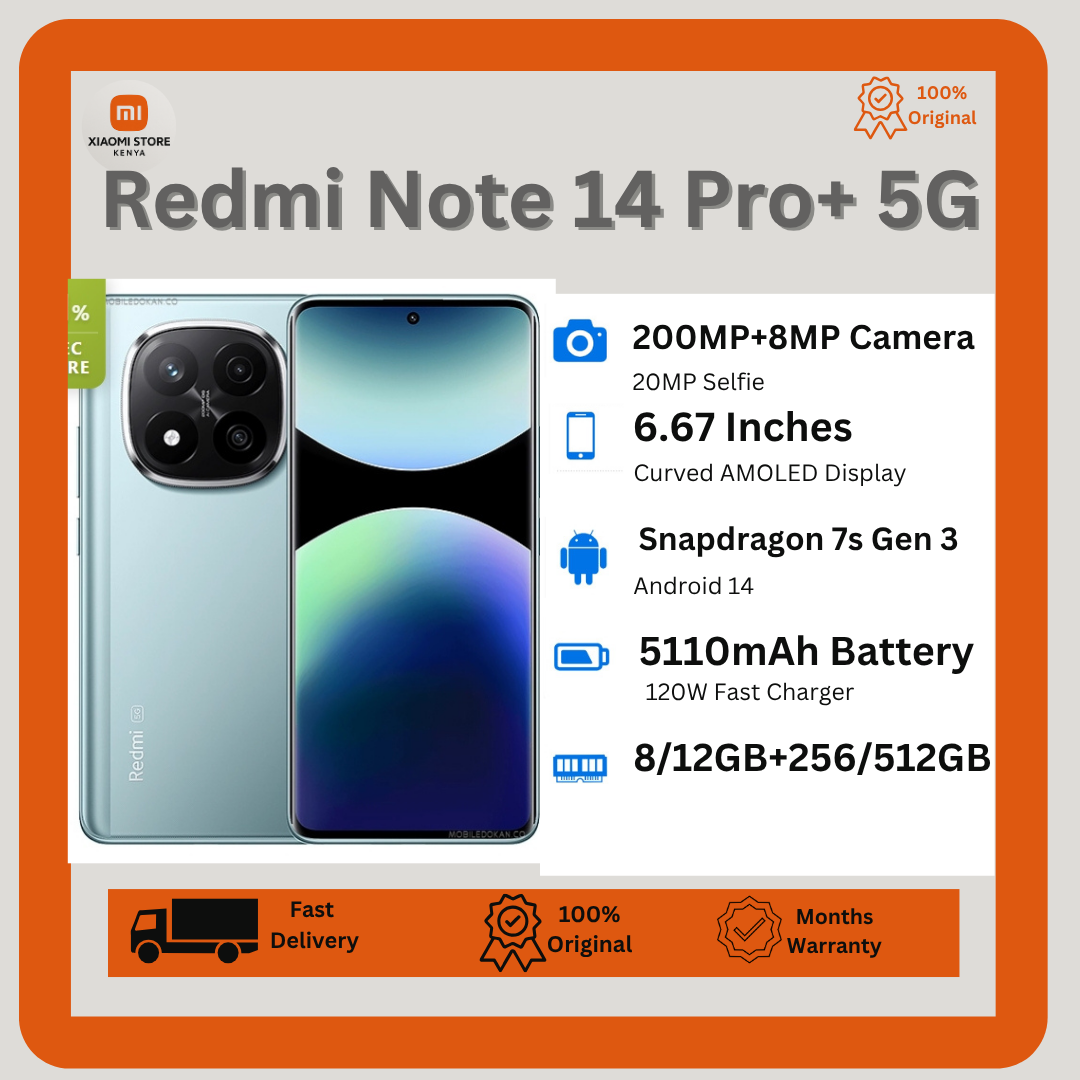 [Anniversary Sale] Xiaomi Redmi Note 14 Pro+ 5G 12GB+512GB 6.67" 120Hz Curved AMOLED Display 200MP Camera 5110mAh Battery Dual SIM IP68Water/Dust Resistant 120W Note 14 Pro Plus SmartPhone