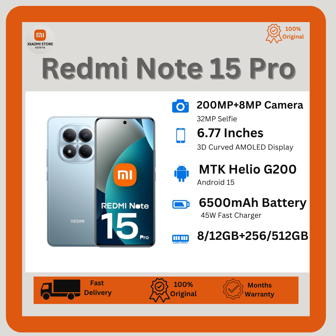 [New Arrival🔥🔥] XIAOMI Redmi Note 15 Pro 8GB+256GB 6.77" 120Hz Curved AMOLED Display 200MP Camera Dual SIM IP65 6500mAh Battery 45W Fast Charging On-screen Fingerprint Smartphone Redmi Note 14 Pro