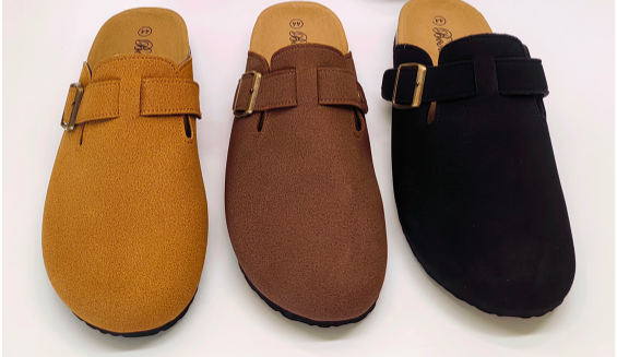 Men’s Classic Buckle Slip-On Mules – Comfortable Casual Leather Slides