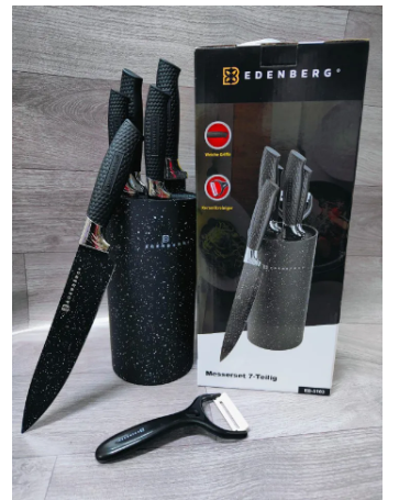 EDENBERG 7 pieces High Quality Knife Set; beautiful design and great functionality, high-quality steel,