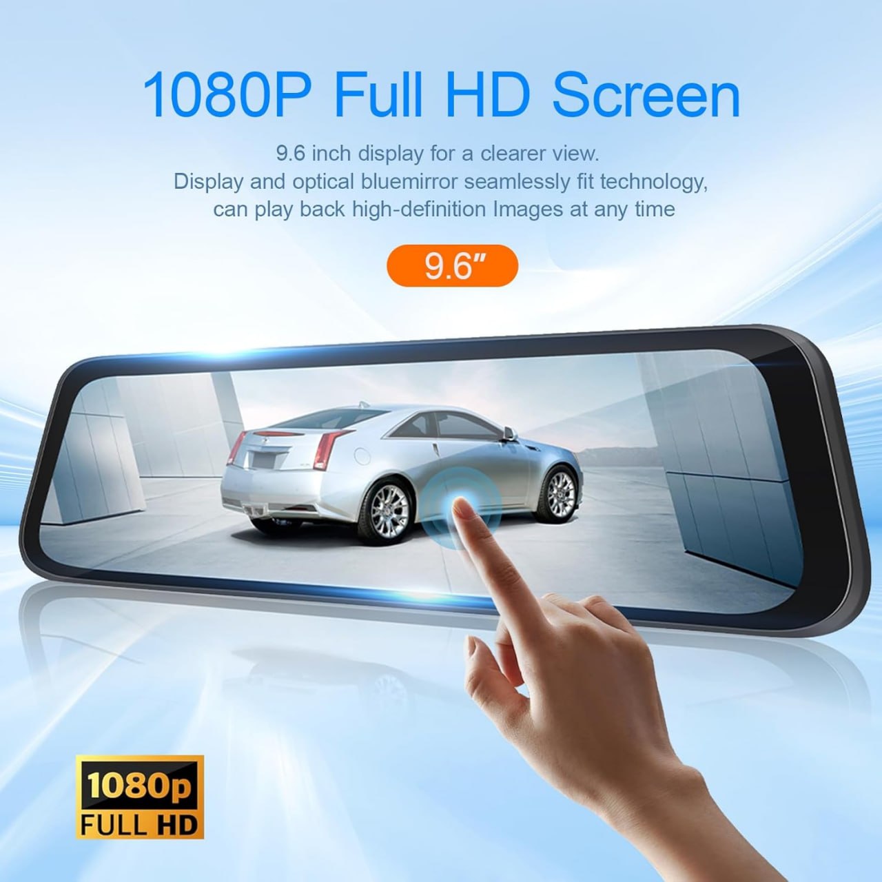 Mirror Dash Cam Car Camera (Front, back and inside the vehicle) Night Vision, Parking Assistance with WiFi (Phone app) to view remotely on your phone.