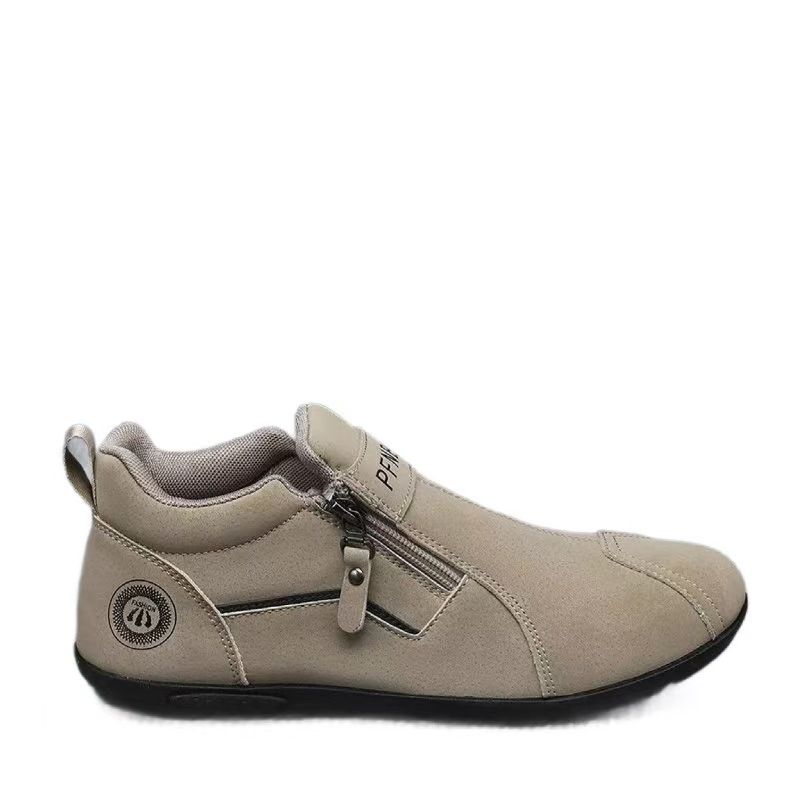 Men's Casual Slip-on Sneakers – PU Leather Fashion Sports Shoes for Daily Walking, Soft Sole Non-slip, Round Toe Pull-on Design