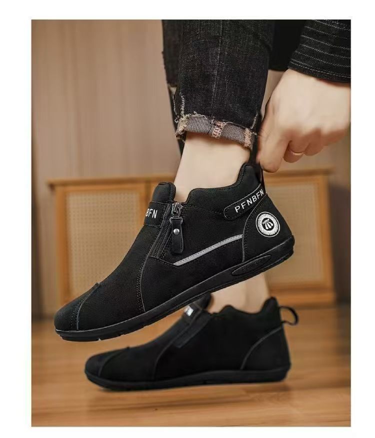 Men's Casual Slip-on Sneakers – PU Leather Fashion Sports Shoes for Daily Walking, Soft Sole Non-slip, Round Toe Pull-on Design