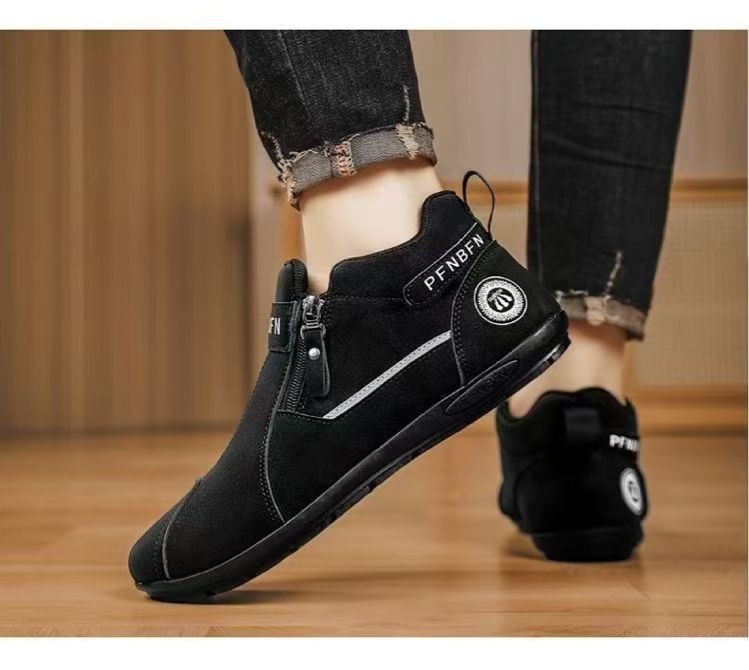 Men's Casual Slip-on Sneakers – PU Leather Fashion Sports Shoes for Daily Walking, Soft Sole Non-slip, Round Toe Pull-on Design