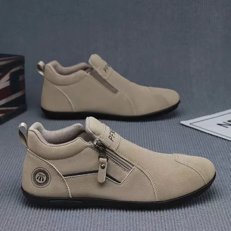 Men's Casual Slip-on Sneakers – PU Leather Fashion Sports Shoes for Daily Walking, Soft Sole Non-slip, Round Toe Pull-on Design