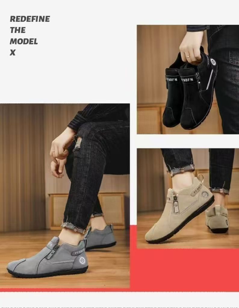 Men's Casual Slip-on Sneakers – PU Leather Fashion Sports Shoes for Daily Walking, Soft Sole Non-slip, Round Toe Pull-on Design
