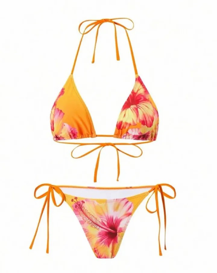 Floral 3 Pieces Bikinis Women Swimsuits Female Swimwear Bikini Set Bathing Suit Swimming Suits Beachwear