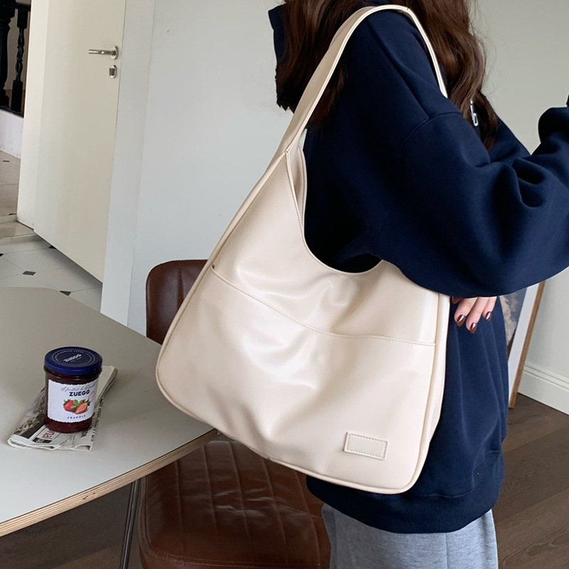 Durable Large Capacity Brown Tote Bag Women's Soft PU Leather Shoulder Handbag for Kenya