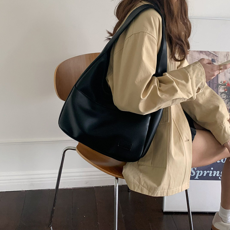 Durable Large Capacity Brown Tote Bag Women's Soft PU Leather Shoulder Handbag for Kenya