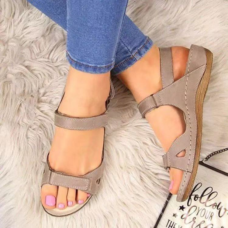 Women Denim Blue Wedge Sandals, Ankle Strap Open Toe Platform Heel Sandals, Lightweight Summer Casual Shoes for Daily Wear