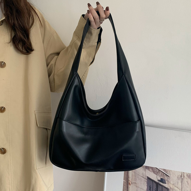 Durable Large Capacity Brown Tote Bag Women's Soft PU Leather Shoulder Handbag for Kenya