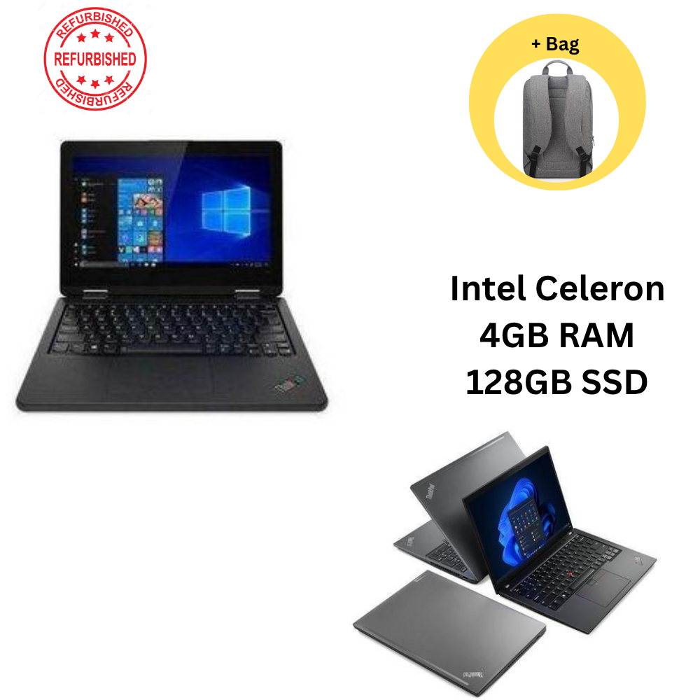 Lenovo ThinkPad Yoga 11e laptop , Intel Celeron , 4GB RAM , 128GB SSD , 11.6" non touch, With windows and office + Bag