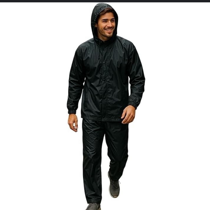 RESTOCKED✔️✔️Rain Suit for Men, Breathable Jacket Pants with Transparent Hat Brim Waterproof Rain Coat‼️[Strong Protective Performance]: The split rain jacket pants set is made with waterproof fabric