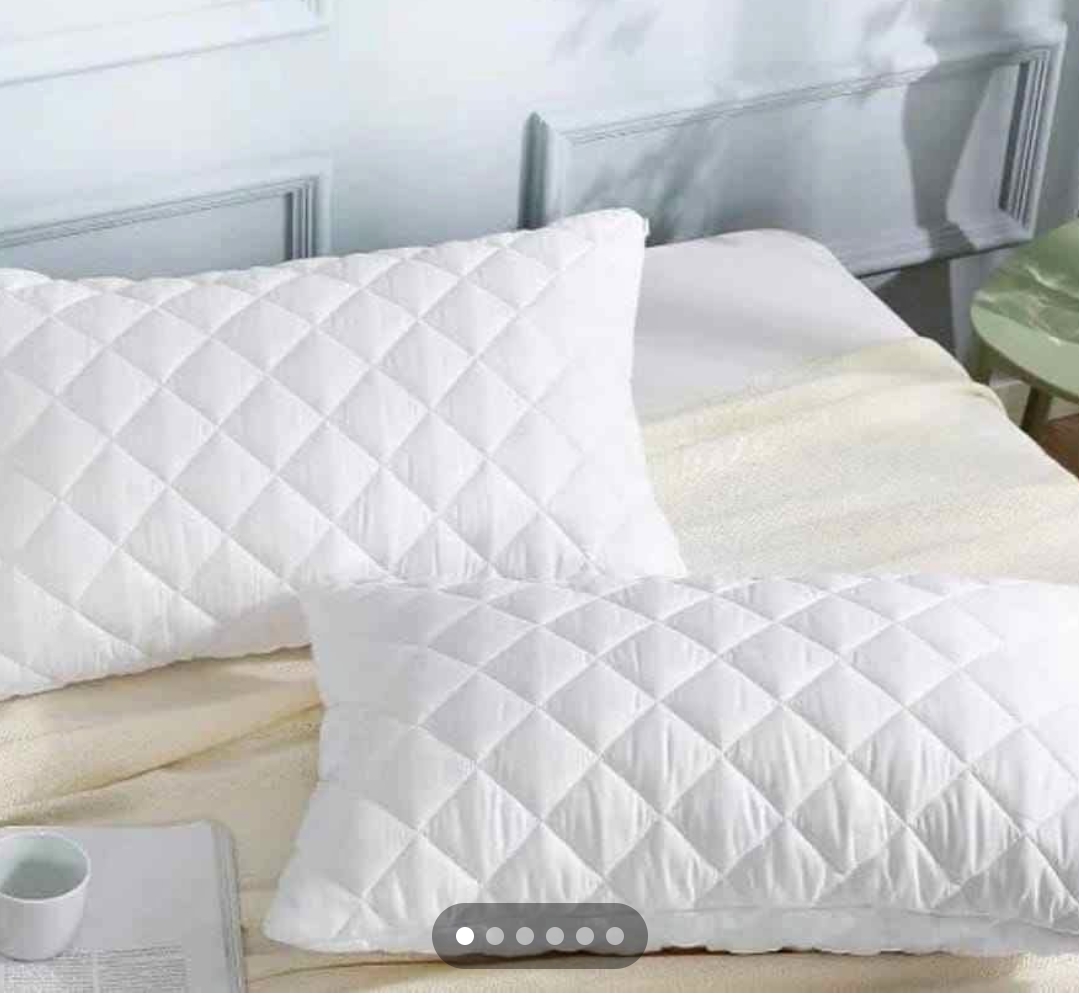 PILLOW PROTECTORS. 2pcs Pillow Protector, soft touch, Made of cotton , polyester,  Quilted, Waterproof , Dust proof, Protect mattress against getting wet, Comfortable when sleeping