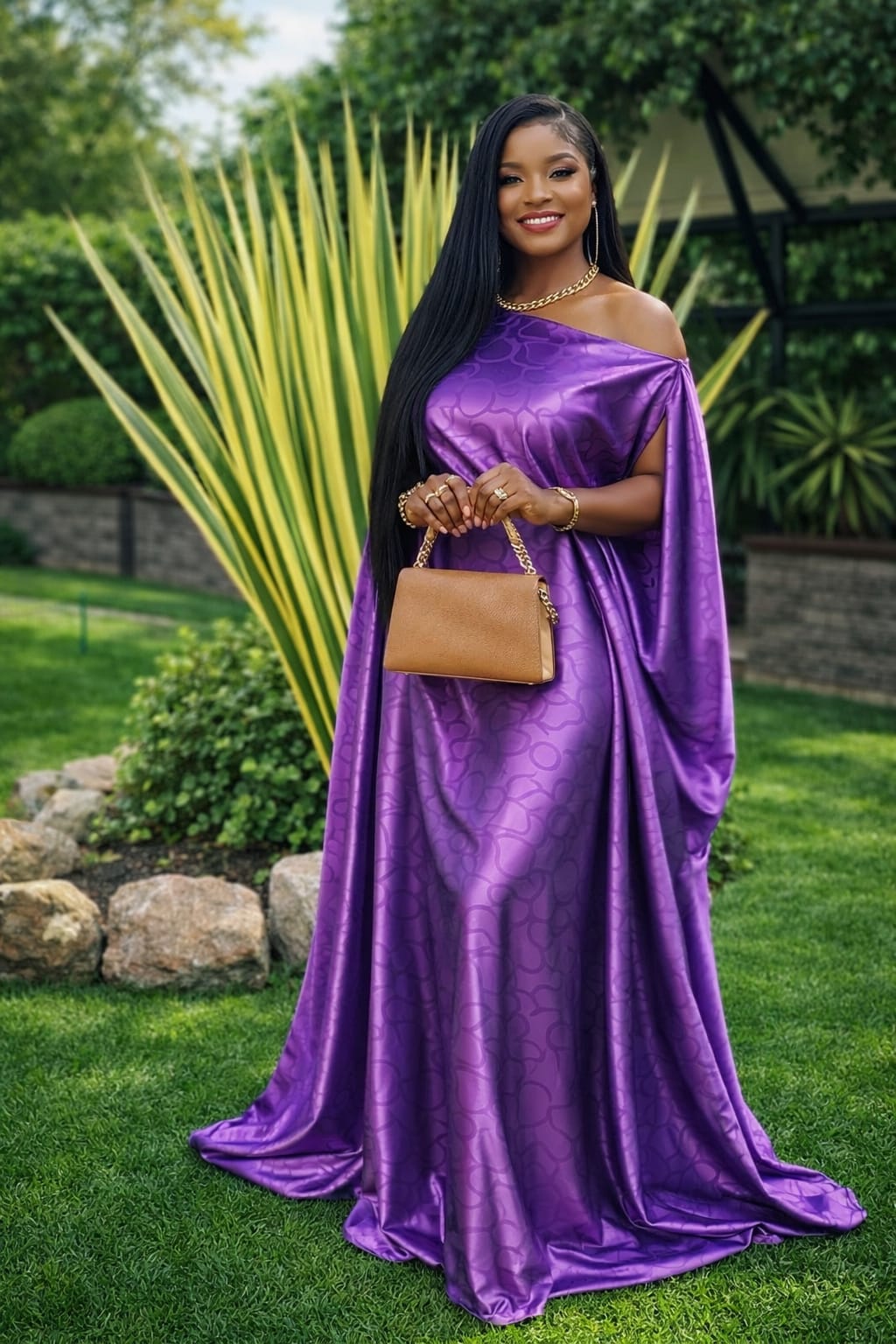 Women’s One-Shoulder Designer Kaftan Dera – Free Size Maxi Dress with Adjustable Belt, Elegant Flowy Loose Fit, Comfortable & Stylish African Wear, Premium Quality (Fits Sizes 44–54)