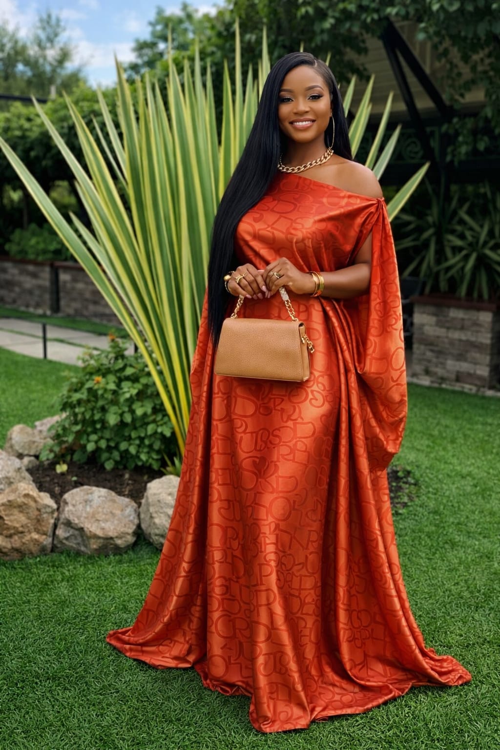 Women’s One-Shoulder Designer Kaftan Dera – Free Size Maxi Dress with Adjustable Belt, Elegant Flowy Loose Fit, Comfortable & Stylish African Wear, Premium Quality (Fits Sizes 44–54)