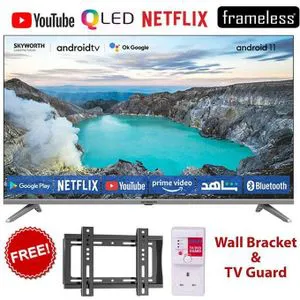 Skyworth 55 inches 55Q6500G 4K UHD QLED TV Television Smart Ok Google TV Netflix,Youtube,Prime Video,Bluetooth ENABLED Wi-Fi Enabled,Chrome i-cast Screen+TV GUARD AND WALL BRACKET-1YEAR WARRANTY