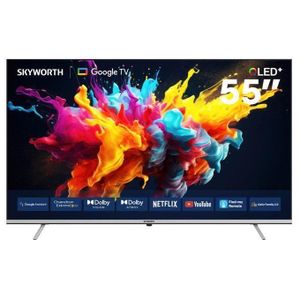 Skyworth 55 inches 55Q6500G 4K UHD QLED TV Television Smart Ok Google TV Netflix,Youtube,Prime Video,Bluetooth ENABLED Wi-Fi Enabled,Chrome i-cast Screen+TV GUARD AND WALL BRACKET-1YEAR WARRANTY