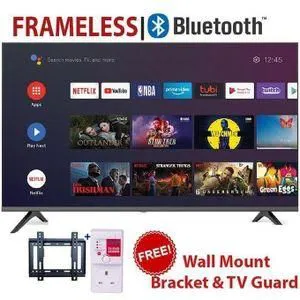 Solarmax 50"Inch Frameless Android |In-Build decoder Smart TV Full HD Real 4K ThinQ AI Bluetooth Netflix YouTube Prime Video Built-in Miracast DVB-T2 +FREE WALL BRACKET AND TV GUARD -14 Months Warrant