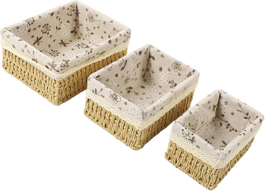 3-in-1 Weaved Basket Organizer – Multi-Purpose Storage Basket