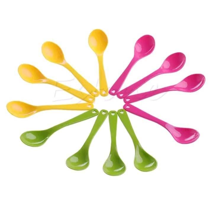 Baby Spoons Portable Coloured  BPA Free Plastic Assorted Colors Lightweight Infant Feeding Utensils Easy Grip Toddler Self Feeding Travel Safe Dishwasher Safe Food Grade Material Non Toxic Weaning
