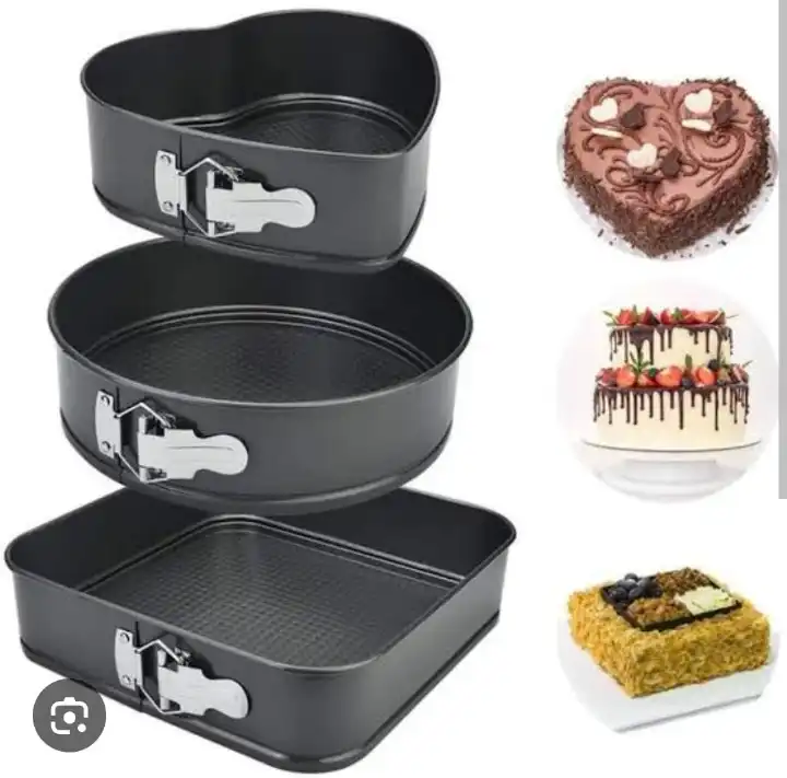Nonstick Mixed Shape Baking Tins Heart Square Round Versatile Cake MoldsHigh Quality Wedding Birthday Celebration Pans Professional Home Baker Essential Even Heat Distribution Easy Release Stackable