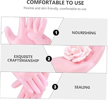 Silicone Moisturizing Hand Gloves  designed to lock in lotion for deep hydration, One-size-fits-all stretchy design fits men and women comfortably Reusable and waterproof for easy rinsing