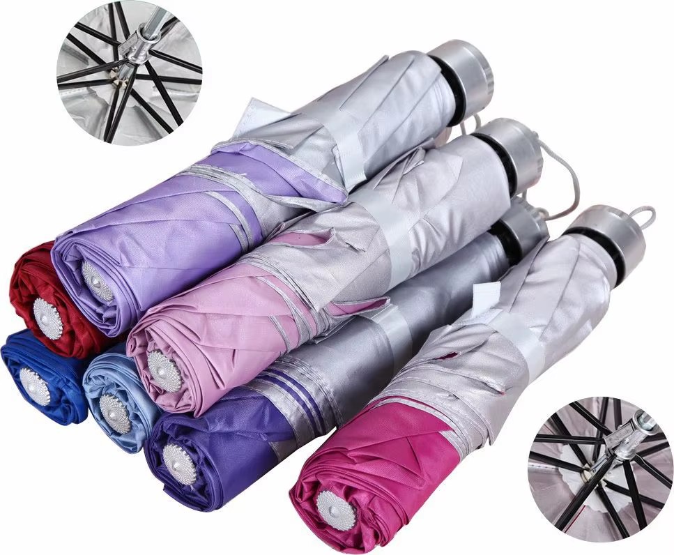 Folding Umbrella Fashion Solid Color Three Folding Umbrella Parasol Rain Sun Wedding Favor Party Gift Guests New Arrival Wholesale🔊SPECIALOFFER‼️🔶REDUCED PRICE 🔶🔊SPECIALOFFER‼️🔶REDUCED PRICE 🔶🔊