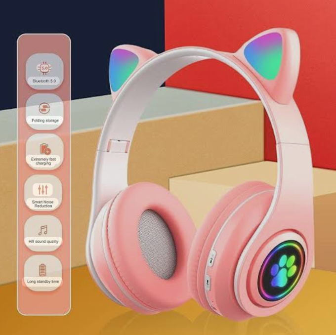 Cat Ear Wireless Headphones VIV-23M Glowing Ears Bluetooth 5.0 Cushioned Pads Gaming Music Calls Foldable New Arrival Wholesale🔊SPECIALOFFER‼️🔶REDUCED PRICE 🔶🔊SPECIALOFFER‼️🔶REDUCED PRICE 🔶🔊