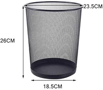 9L Metallic Mesh Dust Bin Black Silver Upgrade kitchen or office tidiness with this 9L metallic mesh dust bin—stylish black or silver wire construction offers breathable design preventing odors while
