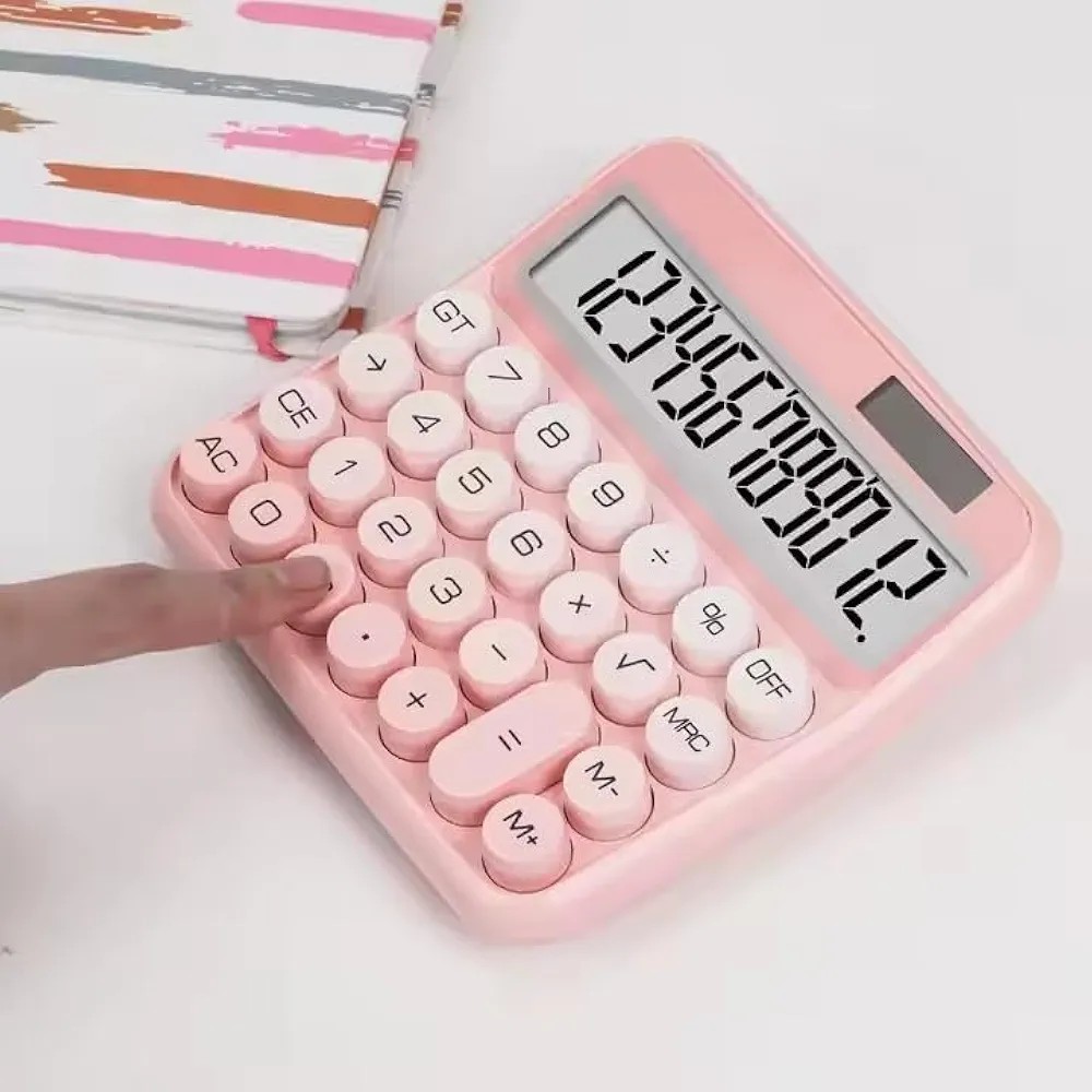 Calculator 12-Digit Solar Energy Desktop Calculator Transform messy handwritten math into instant precision with this stylish 12-digit solar-powered desktop calculator featuring oversized buttons