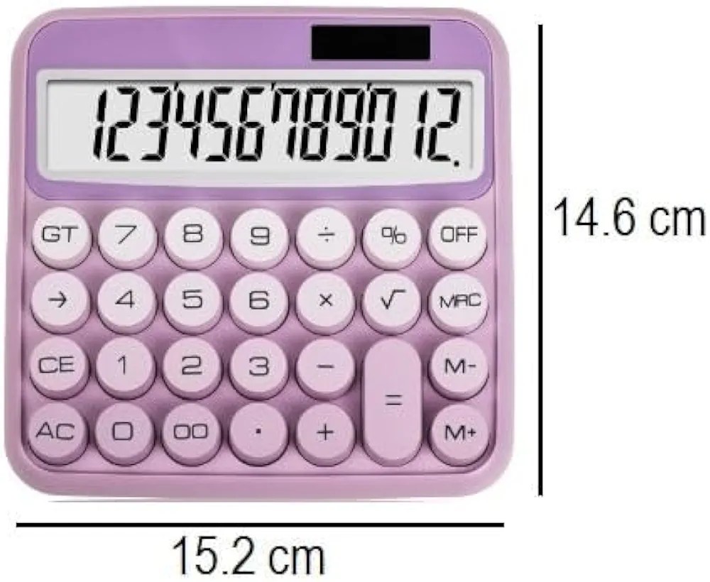 Calculator 12-Digit Solar Energy Desktop Calculator Transform messy handwritten math into instant precision with this stylish 12-digit solar-powered desktop calculator featuring oversized buttons