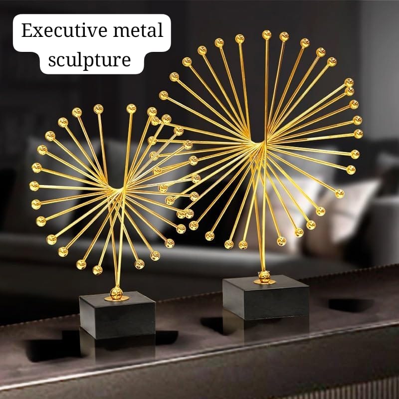 Executive Metal Abstract Spiked Sculpture – Modern Office & Living Room Décor Piece, Symbol of Leadership, Success & Prosperity, Enhances Positive Energy Flow, Premium Decorative Art (Large available