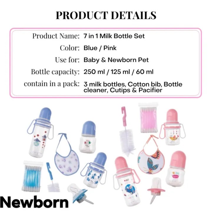 Baby Feeding Bottle Newborn Gift Set 7pcs  Essential Accessories New Arrival Wholesale BPA-Free Anti-Colic Safe Kit🔶REDUCED PRICE 🔶🔊SPECIALOFFER‼️🔶REDUCED PRICE 🔶🔊SPECIALOFFER‼️🔶REDUCED PRICE