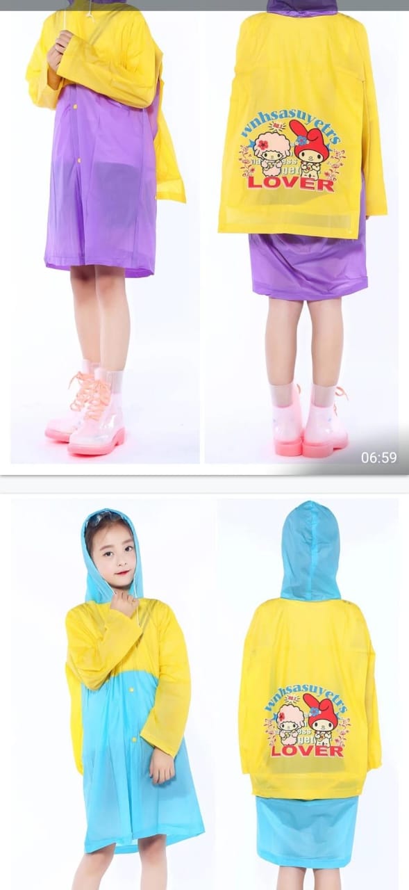 KIDS RAINCOAT Quality Kids PVC Carton Raincoat With Hood School Bag Pocket Waterproof Pupils Portable New Arrival Wholesale🔊SPECIALOFFER‼️🔶REDUCED PRICE 🔶🔊SPECIALOFFER‼️🔶REDUCED PRICE 🔶