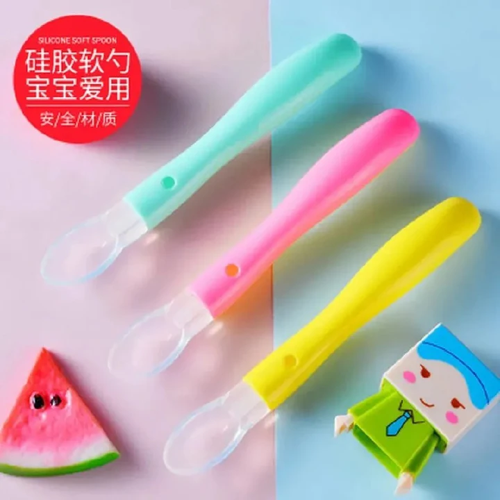 Baby Silicone Feeding Spoon 1pc Long Handle Safe Infant Tableware Utensils Set New Arrival Wholesale Soft Gum Friendly🔊SPECIALOFFER‼️🔶REDUCED PRICE 🔶‼️🔶REDUCED PRICE 🔶‼️🔶REDUCED PRICE 🔶‼️🔶
