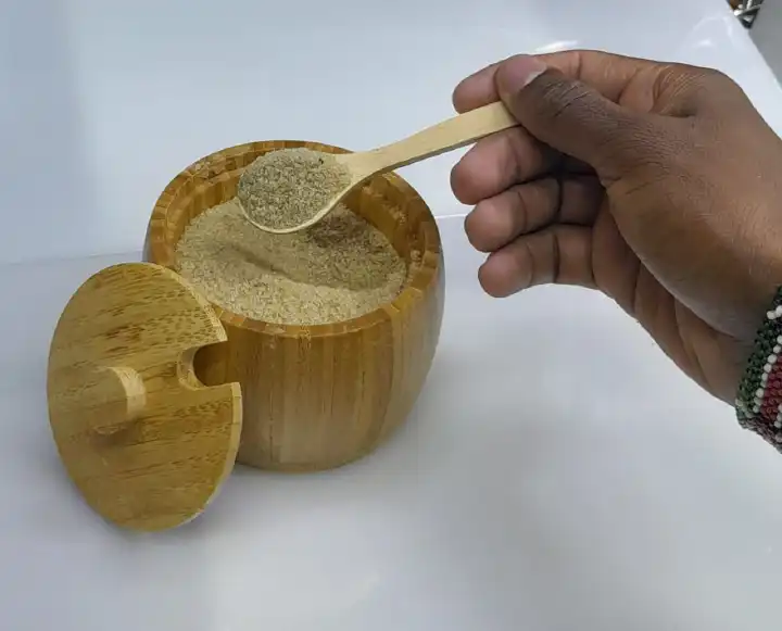 Bamboo Sugar Dish 320ml with Bamboo Teaspoon Unbreakable Natural Eco-Friendly Kitchen Condiment Serving Bowl Sweetener Honey Spice Container Tabletop Dining Accessory Safe Non-Toxic Food Grade Materi
