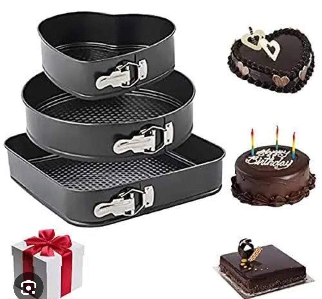 Nonstick Mixed Shape Baking Tins Heart Square Round Versatile Cake MoldsHigh Quality Wedding Birthday Celebration Pans Professional Home Baker Essential Even Heat Distribution Easy Release Stackable