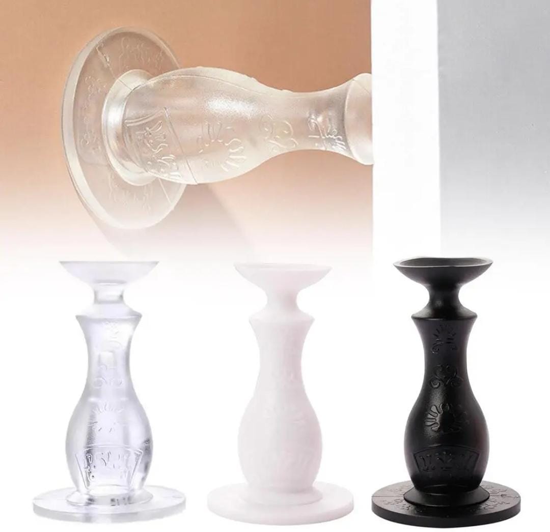 Door Stopper 8.5cm Strong Adhesive Silicone Black  Prevent slammed doors, pinched fingers, and wall dents with this 8.5cm long strong adhesive silicone door stopper